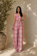 Blush Printed Vest & Palazzo Set