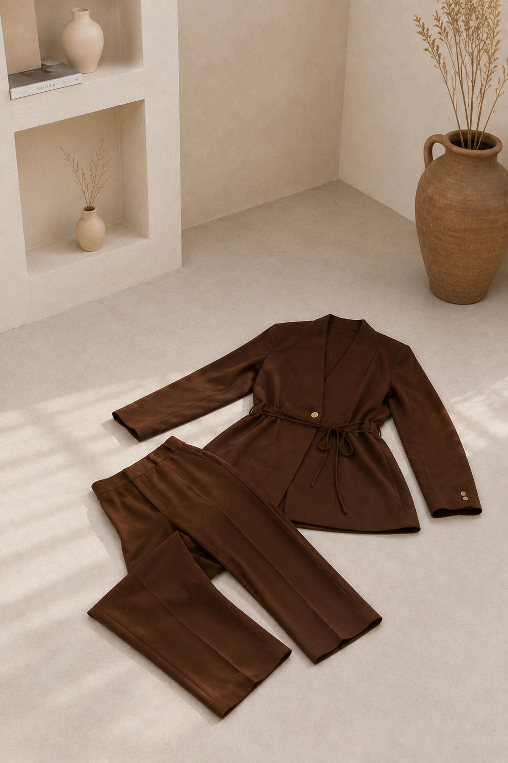 Chocolate Tailored Blazer Set
